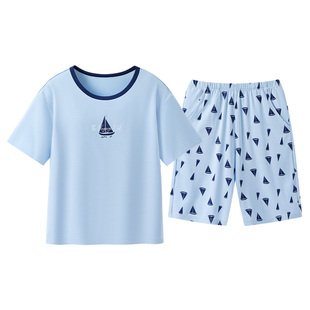 松山儿童宝宝家居服套装26春夏新品莫代尔男童女童短袖分体睡衣