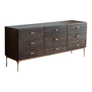 进口北欧表情九斗全实木六斗柜卧室床尾储物柜客厅斗柜靠墙复古风