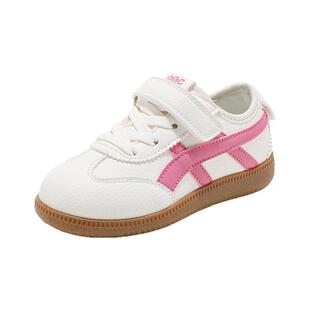 ABCkids童鞋女童运动鞋春季女孩百搭小白鞋魔术贴儿童鞋子德训鞋