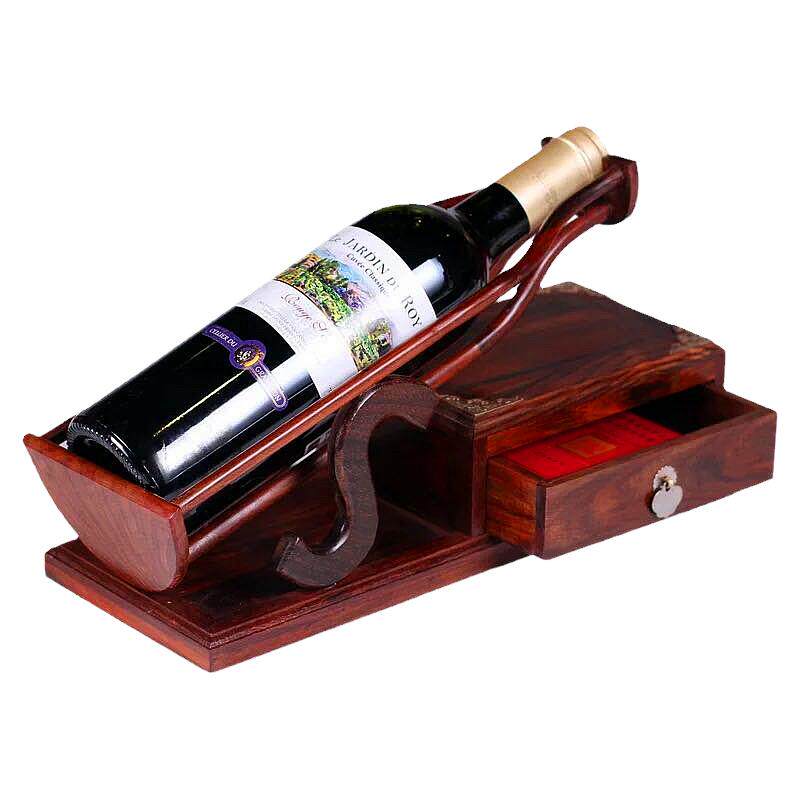 红酒架洋酒架餐桌摆件红酸枝木家装中式古典红木工艺品家居收纳