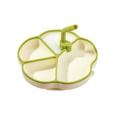 英氏宝宝餐盘吸盘分格盘婴儿硅胶吸管辅食碗吃饭训练儿童餐具套装