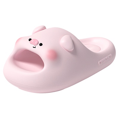 chikoku猪小可卡通厚底情侣凉拖