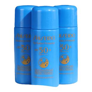 3瓶价！资生堂新艳阳夏臻效水动力防护乳液7ml蓝胖子防晒霜中小样