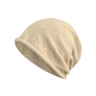 大头围堆堆帽女夏薄款透气日系百搭针织帽子潮川西黑色包头冷帽男