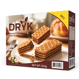 迪瓦克DRYK榛子巧克力威化饼干夹心独立小包装下午茶点休闲零食