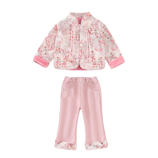 新款冬季加绒女童2026公主服儿童唐装外套加厚套装中式国风拜年服