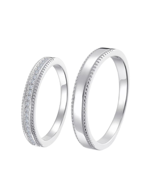 999纯银戒指闭口情侣款男女对戒