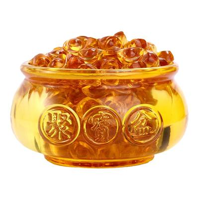 珍如意琉璃聚宝盆古典客厅摆件