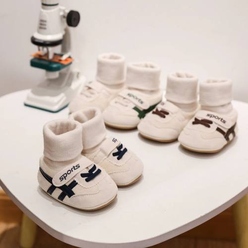 春秋新款婴儿鞋男女宝宝0-1岁宝宝鞋袜一体不掉跟保暖运动学步鞋