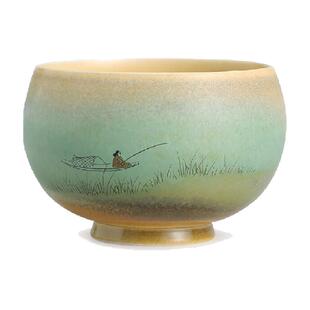 金镶玉高端陶瓷窑变手绘茶杯单杯中式主人杯高档品茗茶盏建盏