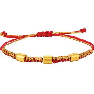 明牌珠宝足金串珠 平安无事珠古法金珠配件转运珠圣诞礼物AFP0373