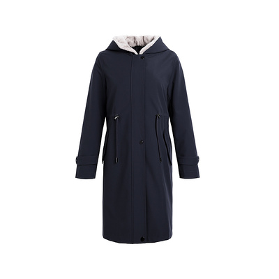 黛玛诗休闲气质水貂毛尼克服2025新款冬大衣女外套中长款连帽