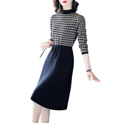 内搭打底加厚遮肚过膝针织连衣裙