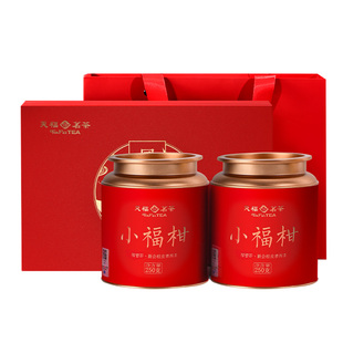 天福茗茶 同柑共福新会小青柑普洱茶叶礼盒2罐一盒500g年货送礼
