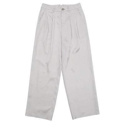 谜底休闲裤女2025夏季新品百搭通勤醋酸麻感合身西长裤252MK0543