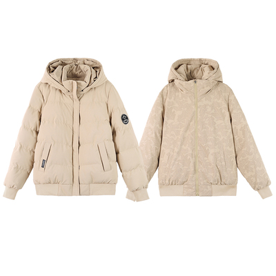 啄木鸟两面穿羽绒棉服女冬季短款2025新款加厚女士小棉袄棉衣外套