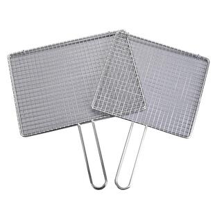 不锈钢烧烤网烤鱼夹蔬菜夹板加密烧烤网夹子加粗网面拍子烧烤配件