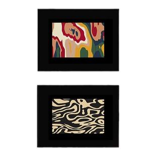 蒙德里安客厅画中古风沙发背景墙装饰画餐厅卧室挂画复古抽象壁画