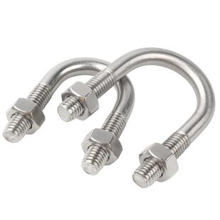 U型螺栓304不锈钢U型螺丝螺母套装U形管卡管夹固定卡扣M6M8M10M12