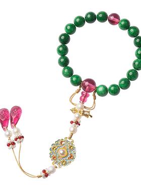 唐景轩女绿玛瑙干青玉清宫廷复古