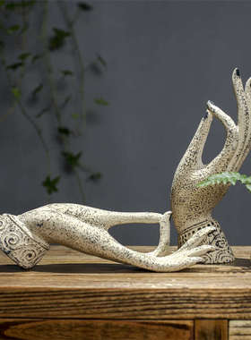 中式风格茶室茶道家居茶馆博古架装饰摆设 创意禅意佛手家具摆件