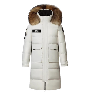 鸭鸭长款过膝羽绒服男女同款冬季新款加厚保暖鹅绒外套工装派克服