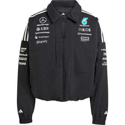 Adidas/阿迪达斯正品2025新款女士赛车翻领夹克外套JX0751