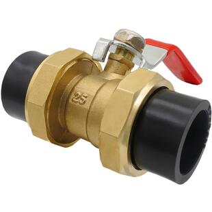 PE管双活接铜球阀4分20家用黑色6分25热熔1寸32自来水管阀门开关