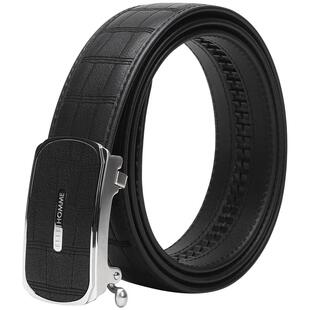 ELLE HOMME皮带男真皮稀有鹿皮自动扣腰带年轻人轻奢品牌正装裤带