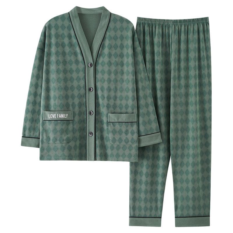 5XL超大码和服开衫长袖纯棉加肥睡衣女士胖mm宽松220斤春秋家居服