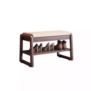 三梦实木换鞋凳门口家用入户门穿鞋凳储物收纳一体进门可坐鞋柜架