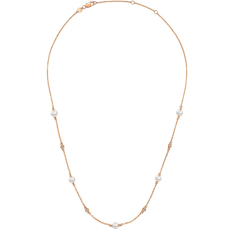周生生珠宝饰品18K玫瑰金Daily Luxe珍珠项链95731N