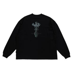 todaynowind 新疆长绒棉花瓶印花长袖T恤 宽松秋冬长TEE日系男女