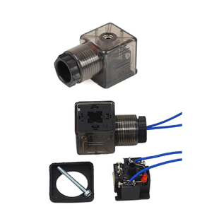 液压电磁阀插头接线盒带灯220V 24V透明茶色0200TA气动灯头厂家