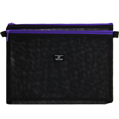 易事美纱网双拉链文件袋