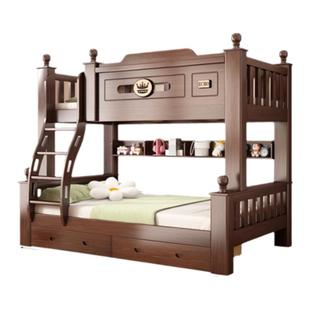 实木上下铺双层姐弟子母床互不打扰儿童城堡床双人成人高低床木床