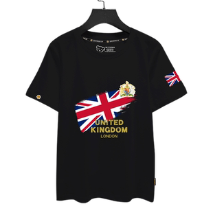 英国UK联合王国伦敦标志国旗大不列颠短袖T恤衫男女纯棉半袖衣服