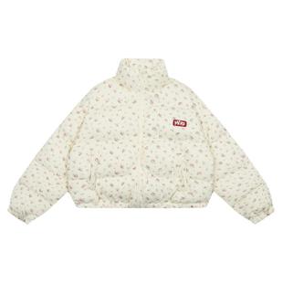 JMJ 2024冬季美式甜美小碎花棉衣女装小个子短款加厚棉袄秋冬外套