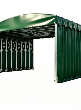 定制户外大型移动伸缩雨篷防雨烧烤停车遮阳棚帐篷可活动推拉雨棚