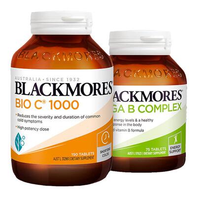 澳佳宝BLACKMORES维生素B族75片+活性vc1000mg150片免疫力保健品