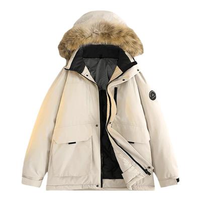 贵人鸟工装羽绒服男大毛领