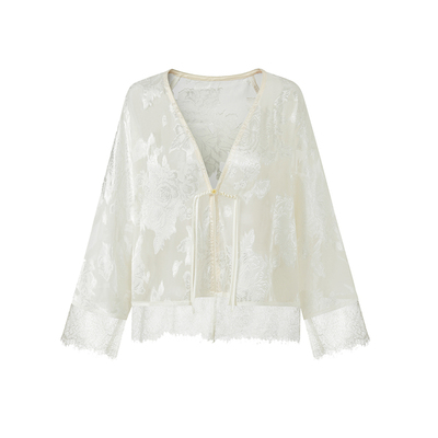 雅乔【忆江南】夏季新款新中式国风蕾丝空调衫外披薄长袖外套女