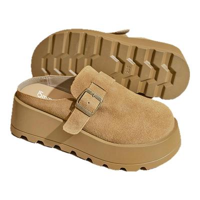 15mins休闲厚底勃肯鞋包头半拖鞋