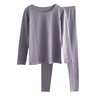 秋衣秋裤男女春秋季纯棉莱卡棉长袖保暖套装修身全棉情侣衬衣衬裤