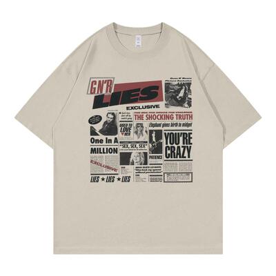 GunsNRoses落肩摇滚短袖T恤