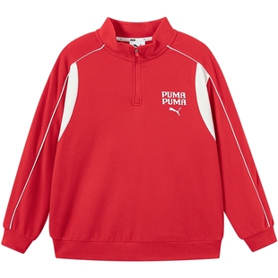 【渠道】PUMA彪马新年款儿童童装长袖T恤半拉链立领赛车服