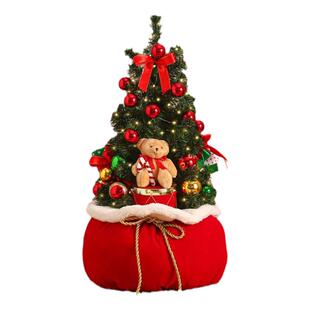 圣诞节装饰品诺贝松圣诞树仿真桌面小型家用布置diy摆件带灯套餐