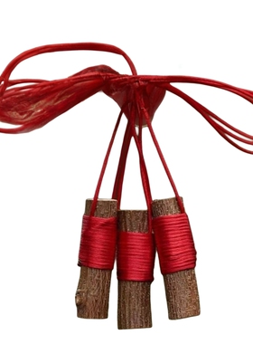 桃木红绳挂件野生桃树枝孕妇婴幼儿平安随身装饰摆件