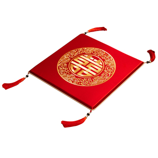 结婚敬茶跪垫一对婚礼改口红色新娘坐福垫跪拜垫婚庆加厚喜垫子