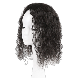 头顶补发片卷发全真发遮白发蓬松增发量自然无痕持久烫卷发假发片